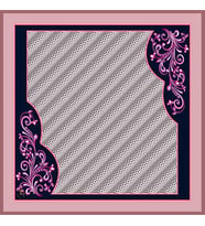 Geometrik Desen Black Seri Twill Eşarp Eşarp Askısı ile Birlikte 90x90 cm Pudra 
