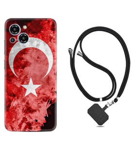 Reeder S23 Max Pro Kılıf Resimli Boyun Askılı İpli Desenli Silikon Şanlı Türk Bayrağı 1315