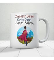 Babalar Günün Kutlu Olsun Canım Babam Baskılı Babalar Günü Kupa Bardak Mod3
