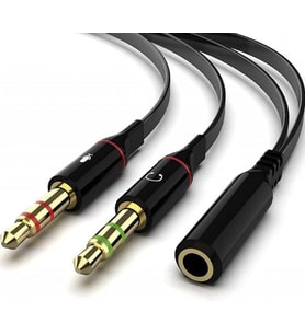 Tek Girişli Kulaklığı Bilgisayara Bağlama, Kulaklık ve Mikrofon Ayırıcı, 1 Dişi 2 Ekek 3.5mm Jak Mikrofonlu Kulaklık Ayırıcı, Çevirici aux 3.5MM STEREO DİŞİ X 2 STEREO ERKEK KULAKLIK ayırıcı