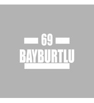 69 Bayburtlu Araba Sticker siyah 16x9 CM (Beyaz)