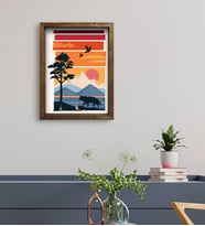 BK Gift Otel Odası Konseptli Doğal Masif Ahşap Çerçeveli Tablo 45x65cm-21