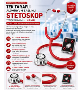 Kırmızı Yetişkin Stetoskop