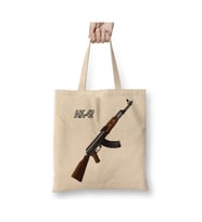 Ak 47 Counter Strike Beyaz Bez Çanta Uzun Saplı Alışveriş Çantası Plaj Çantası