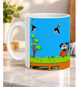 Duck Hunt Kupa Bardak Retro Nintendo Oyun Temalı Gamerlara Hediye 330 ml Porselen