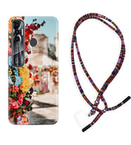 Tecno Spark 6 6 Go 8C 8 Pro 7 7 Pro Kılıf Boyun Asklı Rasta Silikon Gerçek Çiçekler 1743