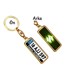 Kişiye Özel Suziki Parıltı Yeşil Logo Tema Plaka Anahtarlık (Altın)