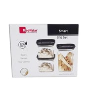 Moonstar smart üçlü saklama kabı hava sızdırmaz-SM-SET (Siyah)
