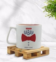 BK Gift Kişiye Özel Yakışıklı Babam Tasarımlı Middle Beyaz Kupa Bardak Model 2