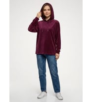 Kadın Bordo Kapüşonlu Sweatshirt