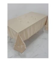 Anjelica Incili Dantelli Monoray Kumaş Bej Masa Örtüsü 170x230 Cm - 1018 (Standart)
