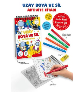Uzay - Boya ve Sil Aktivite Kitabı / 3 Yaş +