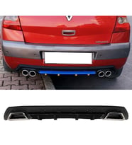 Renault Megane 2 Siyah Difüzör Çiftli Kare Egzoz Görünümlü D Tip Difizör 2002 - 2009