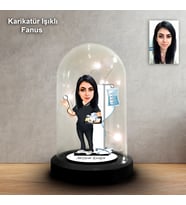 KİŞİYE ÖZEL HEMŞİRE TASARIMLI IŞIKLI KARİKATÜR FANUS BİBLO FN181