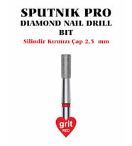 Elmas Silindir Freze Kırmızı Çap 2,5mm
