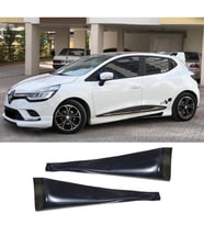 Renault Clio 4 Custom Yan Marşpiyel Seti Plastik 2 Adet Mat Siyah 2012-2019 karlık+ek+bodykit