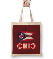 Ohio state flag gift - vintage Retro Rainbow Style Bez Çanta Uzun Saplı