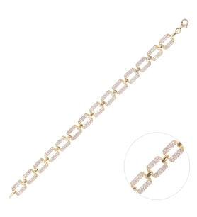 Nusnus Gümüş Kadın Bileklik (ZRK 2160) Su Yolu Zincir Model 12.9 gr Gold