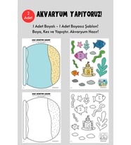 Akvaryum Şablonu, 2 Adet A4 Boyut, Kalın Kağıt.