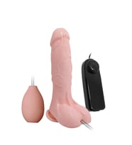 OdinsShop 19,3 cm Su Fışkırtmalı Realistik Titreşimli Penis  Vajinal Dildo Mastürbatör