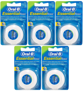 Oral-B Essential Floss Naneli Ve Mumlu Diş İpi 50 M X 5 Adet