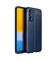 Samsung Galaxy M52 Kılıf Deri Görünümlü Slim Silikon (Lacivert)