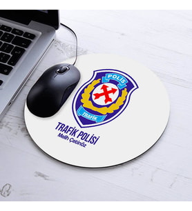 İsimli Trafik Polisi Temalı Yuvarlak Mousepad