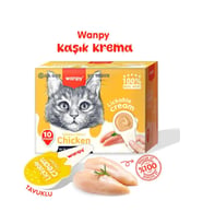 Wanpy Tavuklu Kaşık Krema Kedi Ödül Maması 16 Gr X 10'lu Paket