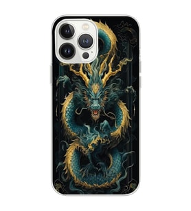 Iphone 15 PRO Uyumlu Ejderha Tasarımlı Şeffaf Telefon Kılıfı