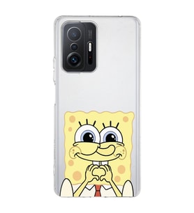 Xiaomi Mi 11T - 11T Pro Uyumlu Sunger Bob Tasarımlı Şeffaf Telefon Kılıfı