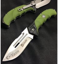 Kişiye Özel İsimli Ay Yıldız Baskılı Columbia G10 Çakı FST-4007-A 22 CM Paslanmaz Kamp Cep Av Bıçağı (Çok Renkli)