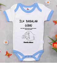 BK Kids Kişiye Özel Mavi Bebek Body Zıbın - Model 27