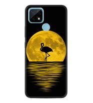 Realme C11 C21 C21Y C25Y C11 2021 Kılıf Desemli Silikon Ay ve Flamingo 1775