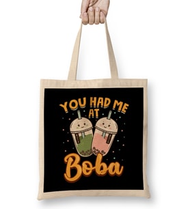 Funny You Had Me At Boba Cute Kawaii Bubble Tea Bez Çanta Uzun Saplı