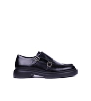Shoetyle - Siyah Hakiki Açma Deri Tokalı Erkek Klasik Ayakkabı 115-K575