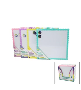 Manyetik Beyaz Yazı Tahtası - Çift Taraflı - 29x29 cm - Renkli Çerçeve