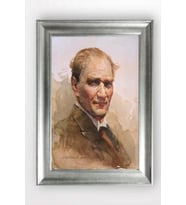 Gümüş Çerçeveli Atatürk Tablo a199