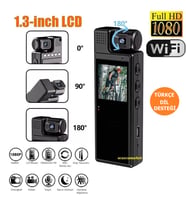 1.3 inç Ekran 1080 P Spor HD Wifi Özellikli Mini Kamera Taşınabilir Dijital Video Kaydedici (Siyah)