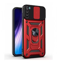 Kızaklı Tank Kılıf Xiaomi Redmi Note 8 Kırmızı