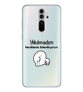Xiaomi Redmi Note 8 PRO Uyumlu Yıkılmadım Tasarımlı Şeffaf Telefon Kılıfı
