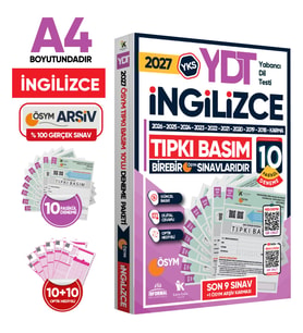 2027 YKS YDT İngilizce ÖSYM Çıkmış Soru Tıpkı Basım 10lu Deneme Paketi Türkiye Geneli Video Çözümlü