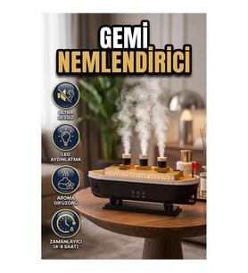 Titanik Gemi Aroma Difüzörü – 7 Renk LED Işıklı Ultra Sessiz Oda Nemlendirici