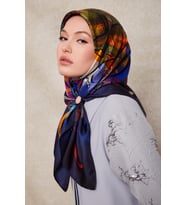 LACİVERT Levidor Twill İpek Eşarp 40