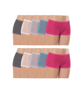 10 Adet Kadın Komple Tül Dantel Boxer Külot