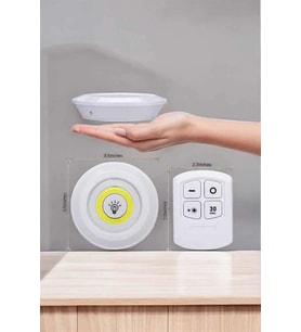 Led Lamba 3'lü Uzaktan Kumandalı Yapışkanlı Beyaz Işık