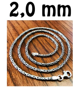 Gümüş Erkek Zincir, Yuvarlak Model, 2 mm, Şık ve Dayanıklı Tasarım