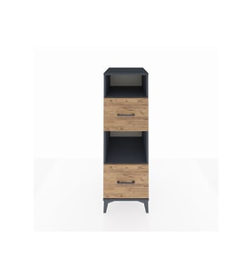 Kronos Dolap 2 Raflı 2 Çekmeceli 44x59x134 Antrasit-Çam