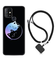 INFINIX Hot 8 9 10 11S Hot 10 Play 10T Kılıf Boyun Askılı Silikon Love Cats 1604