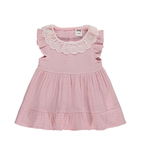 Civil Baby Yaka Dantelli 6-18 Ay Elbise - Pudra