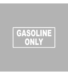 Gasoline Only Araba Sticker siyah 16x8 CM (Beyaz)